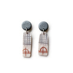 Scratched Silver Narrow Arch Earrings