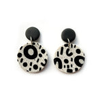 OG Monochrome Medium Circle Granite Earrings