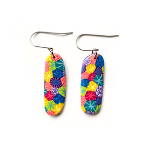 
            
                Load image into Gallery viewer, Rainbow Moulded Collage Narrow Hook Earrings
            
        