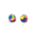 Rainbow Moulded Collage Stud Earrings