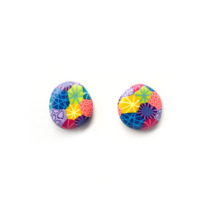 
            
                Load image into Gallery viewer, Rainbow Moulded Collage Stud Earrings
            
        