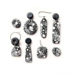 Monochrome Moulded Collage Stud Earrings