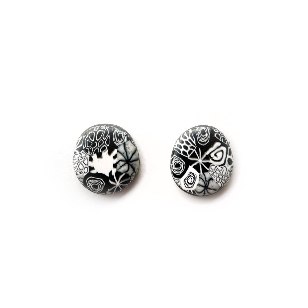 Monochrome Moulded Collage Stud Earrings