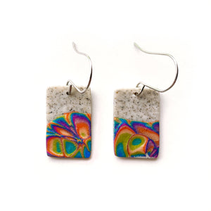 Granite Prism Rectangle Hook Earrings