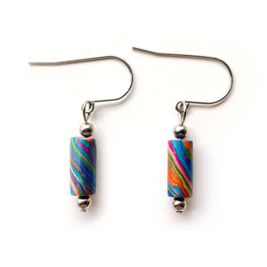 Granite Prism Beaded Hook Earrings