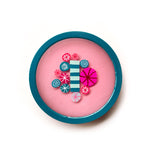 Small Rock Candy Round Coaster -  Pink Teal