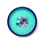 Large Rock Candy Round Coaster - Purple Teal (B)