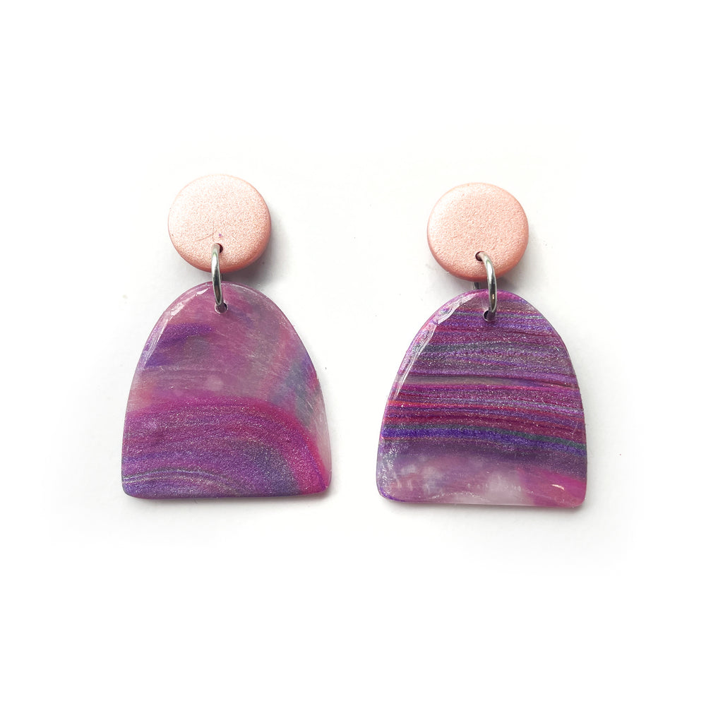 
            
                Load image into Gallery viewer, Leftover GLOSS Half Oval Earrings
            
        