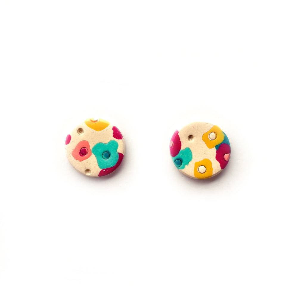 Quilted Garden Midi Circle Stud Earrings