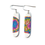 Rainbow Mokume Handcut Hook Earrings