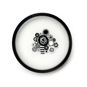 Large Rock Candy Round Coaster - Monochrome (A)