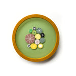 Small Rock Candy Round Coaster -  Mustard Green (A)