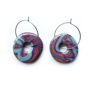 Cerulean Saffron Resin GLOSS Donut Hoop Earrings